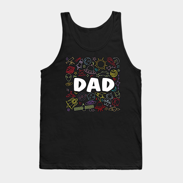 Dad Outer Space Birthday Party Tank Top by BaderAbuAlsoud